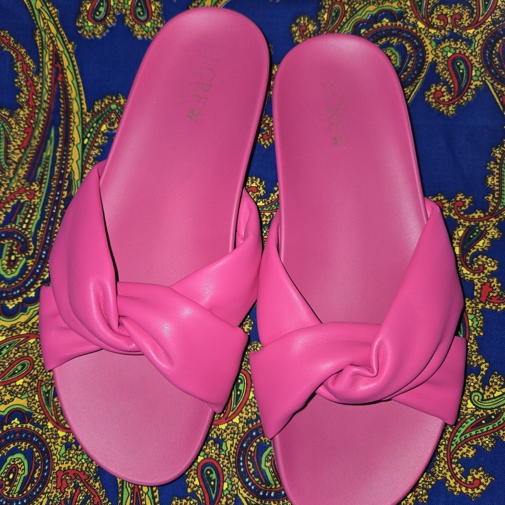 J. Crew Fuchsia Knot Slide Sandals - Picture 4 of 7